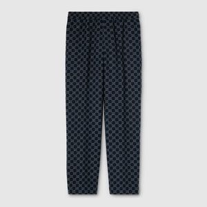 Gucci Blue Gg Brushed Flannel Trousers for men