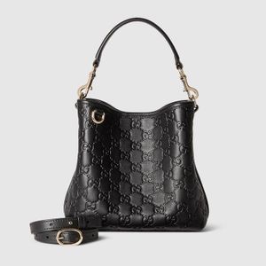 Gucci Black Gg Emblem Small Bucket Bag