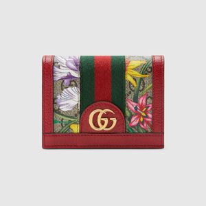 Gucci グッチ〔オフィディア〕GGフローラ カードケース(コインケース&紙幣入れ付き) レッド