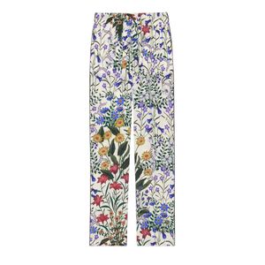 Pantalon de pyjama en soie à imprimé nouveau flora Gucci en coloris Blanc