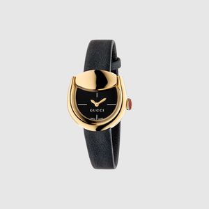 Gucci Black Horsebit Watch, 27X23Mm, Steel