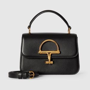 Gucci Black Siena Small Top Handle Bag, Leather