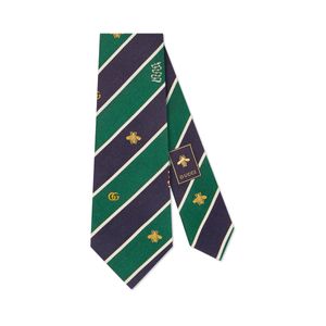 Corbata de seda con motivo de símbolos Gucci de hombre de color Verde