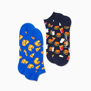 Happy Socks 2-pack Junk Food Low Sock in het Blauw