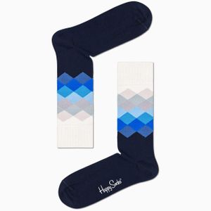 Happy Socks Faded Diamond Sock in het Blauw