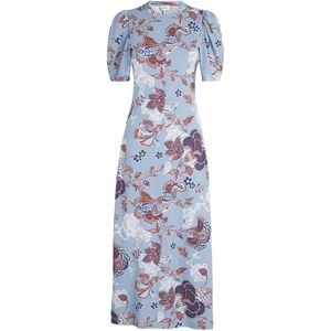 ME+EM Blue Organic Cotton Paisley Maxi Dress