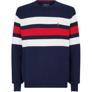 メンズ Polo Ralph Lauren ストライプ ロゴ セーター ブルー