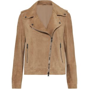 Brunello Cucinelli Natural Suede Biker Jacket