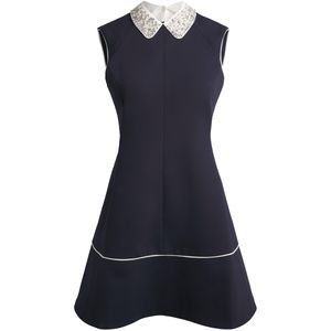 Maje Blue Embellished Collar Mini Dress