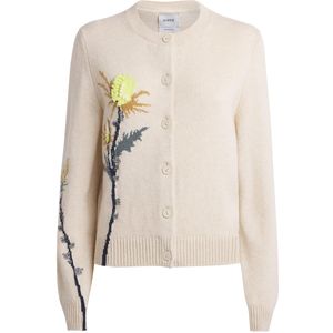 Barrie White Cashmere Thistle Cardigan