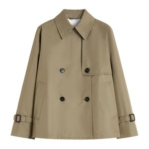 Weekend by Maxmara Green Cotton-Blend Trench Jacket