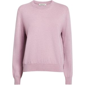 Johnstons Pink Cashmere Crew-Neck Lunan Sweater
