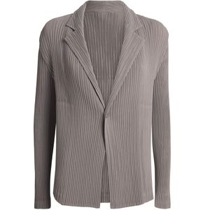 Issey Miyake Grey Hatching Pleats Blazer