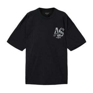 AllSaints Black Organic Cotton Mixtape T-Shirt for men