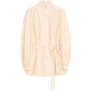 Valentino White Silk Tie Shirt