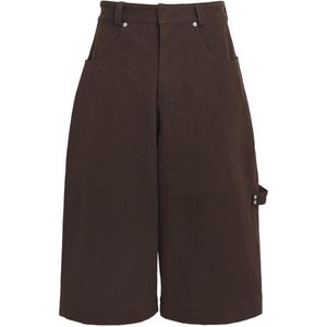 SAGE NATION Brown Cotton Canvas Painter Shorts for men