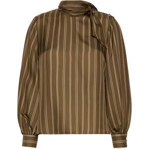 Max Mara Brown Silk Stripe Blouse