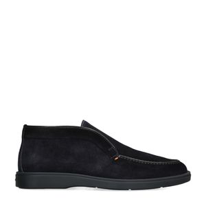 Santoni Blue Suede Detroit High-Top Loafers for men