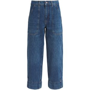 ME+EM Blue Cropped Straight Jeans
