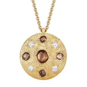 De Beers Metallic Small Yellow Gold Talisman Medal Necklace
