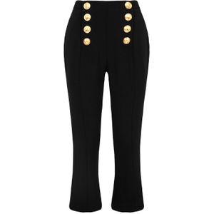 Pantalon crop à boutons décoratifs Balmain en coloris Noir