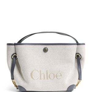 Chloé Metallic Small Canvas Clover Carry Top-Handle Bag