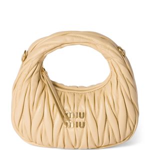 Miu Miu Metallic Matelassé Leather Wander Top-Handle Bag