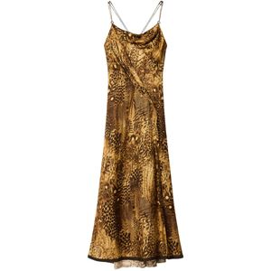AllSaints Natural Animal Print Claire Midi Dress