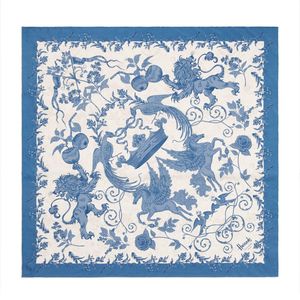 Harrods Blue Silk Menagerie Scarf