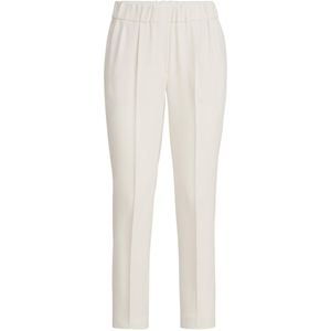 Brunello Cucinelli White Crepe Cady Slim Trousers