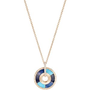 Piaget Metallic Rose, Diamond, Sodalite And Dumortierite Possession Pendant Necklace
