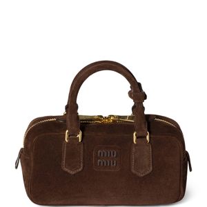 Miu Miu Brown Suede Arcadie Top-Handle Bag