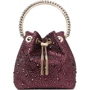 Jimmy Choo Red Embellished Bon Bon Top-Handle Bag