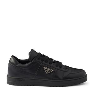 Prada Black Leather Downtown Sneakers for men