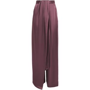 LAPOINTE Purple Satin Wide-Leg Trousers
