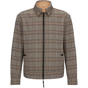 Boss Brown Reversible Water-Repellent Check Jacket for men