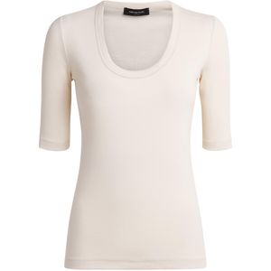 Fabiana Filippi Natural Rib-Knit Embellished Top