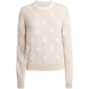 Barrie White Cashmere Argyle Sweater