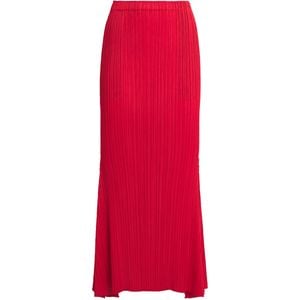 Pleats Please Issey Miyake Red Ole Midi Skirt