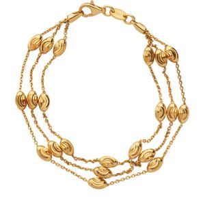 Bracelet Essentials Beaded Chain 3 Row Vermeil Or Jaune 18 ct Links of London en coloris Métallisé