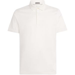 Corneliani White Cotton Jersey Polo Shirt for men