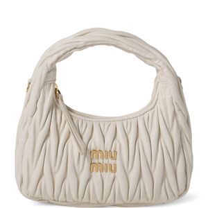 Miu Miu White Matelassé Leather Wander Top-Handle Bag