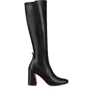 Christian Louboutin Black Jane Botta Leather Knee-High Boots 85