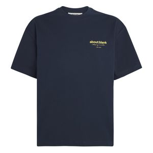 About Blank Blue Cotton Logo T-Shirt for men