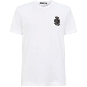 メンズ Dolce & Gabbana ロゴパッチ Tシャツ ホワイト