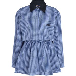 Maje Blue Cotton Embellished Dress-Style Playsuit