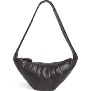 Lemaire Metallic Medium Grained Leather Croissant Shoulder Bag