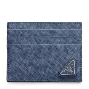Prada Blue Saffiano Leather Card Holder for men