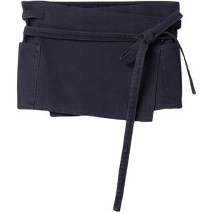 Miu Miu Blue Cotton Gabardine Mini Skirt