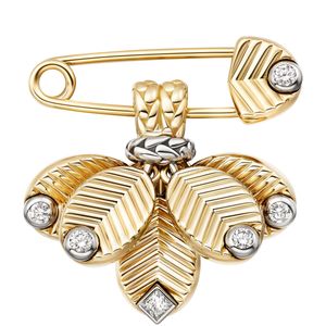 Cartier Metallic And Diamond Grain De Café Brooch